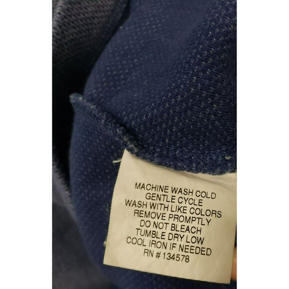 Vineyard Vines Drop Shoulder Pullover Top, Sz L Blue Mock Neck, See Measurements - Picture 8 of 9